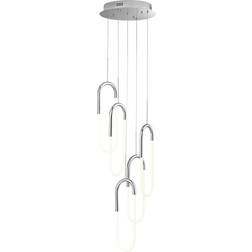 Finesse Decor CH-0301-5C Silver Pendant Lamp 13.7"