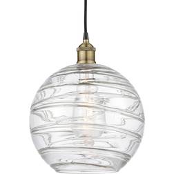 Innovations Lighting Athens Black Antique Brass/Clear Deco Swirl Pendant Lamp 12"