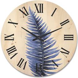 East Urban Home Solid Wood Beige/Blue Wall Clock 36"