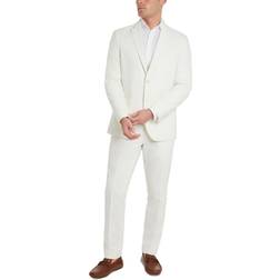 Kenneth Cole Men's Slim Fit Stretch Linen Solid Suit - Cream