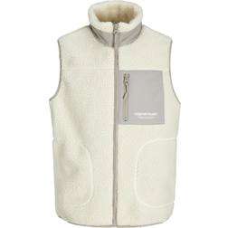 Jack & Jones Teddy Fell Vest - White/Atmosphere