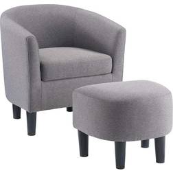 Convenience Concepts Churchill Cement Gray Armchair 27.5"