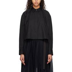 Sacai Black Pleated Shoulder Shirt