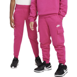 Nike Big Kid's Sportswear Club Fleece Cargo Pants - Fireberry/Fireberry/White (FD3012-615)