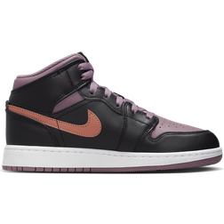 Nike Air Jordan 1 Mid SE GS - Black/Sky J Mauve/White/Sky J Orange