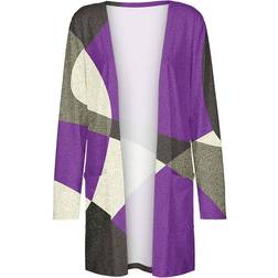 CZHJS Women's Floral Printed Cardigan - Purple