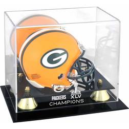 Fanatics Authentic Green Bay Packers Super Bowl XLV Champions Golden Classic Mini Helmet Logo Display Case