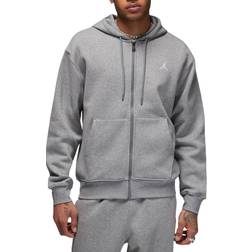 Nike Jordan Brooklyn Fleece Men's Full-Zip Hoodie - Carbon Heather/White