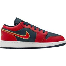 Nike Air Jordan 1 Low SE GS - Armory Navy/Metallic Gold/Sport Red