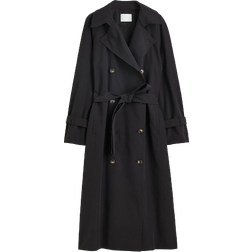 H&M Double-Breasted Trench Coat - Black