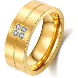 GY Men's Wedding Band - Gold/Transparent