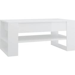 vidaXL 810905 High Gloss White Coffee Table 21.7x40.2"