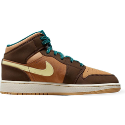 Nike Jordan 1 Mid SE GS - Cacao Wow/Ale Brown/Twine/Luminous Green