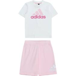 Adidas Kid's Sportswear Essentials T-shirt & Short Set - White/Multicolor