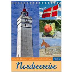 Calvendo North Sea Trip Jutland in Denmark from Blavand to Henne Strand A5 Portrait Desk Calendar 2025