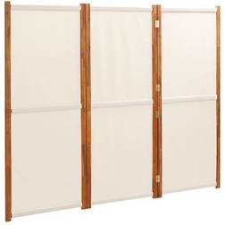 vidaXL 3-Panel Cream White Room Divider 82.7x70.9"