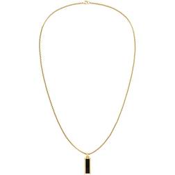 Tommy Hilfiger Logo Pendant Necklace - Gold/Onyx