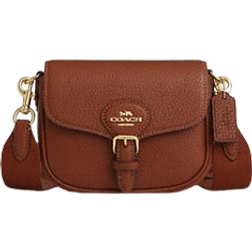 Coach Amelia Small Saddle Bag - Gold/Redwood