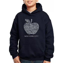 LA Pop Art Boy's Word Art Hooded Sweatshirt - Navy