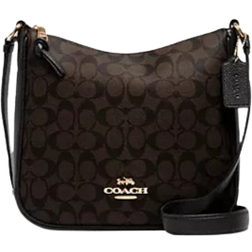 Coach Ellie File Bag In Signature Canvas - Gold/Brown/Black