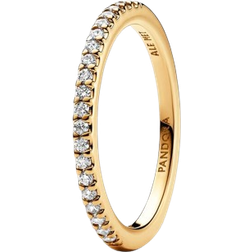Pandora Sparkling Band Ring - Gold/Transparent