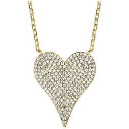 Rachel Glauber Heart Layering Necklace - Gold/Transparent