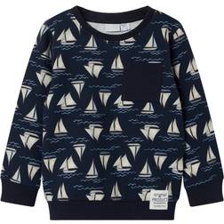 Name It Kid's Long Sleeve Sweatshirt - Dark Sapphire (13228613)