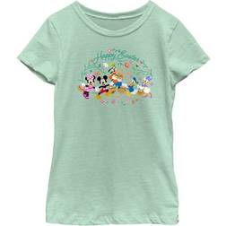 Fifth Sun Kid's Mickey & Friends Happy Easter Group Egg Hunt Graphic Tee - Mint
