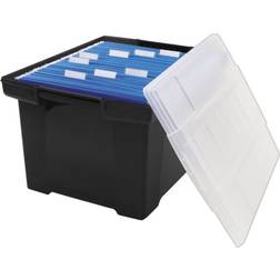Storex Storage Plastic File Tote with Comfort Grips