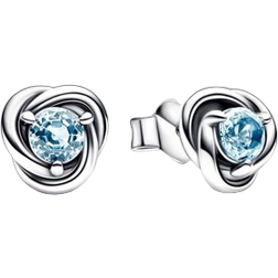 Pandora March Sea Eternity Circle Stud Earrings - Silver/Blue