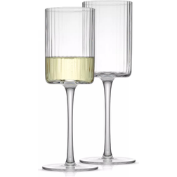 Joyjolt Elle Ribbed White Wine Glass 11.5fl oz 2