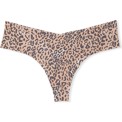 PINK No-Show Thong Panty - Praline Leopard Print