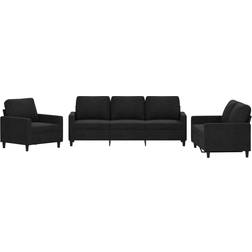 vidaXL 3201481 Black Sofa 78" 3 3 Seater