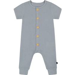 Deux par Deux Waffle Cotton Jumpsuit - Blue Gray (F30D42_390)