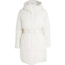 Calvin Klein Nylon Belted Puffer Coat - Ivory