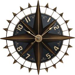 Home ESPRIT Compass Vintage Black/Gold Veggklokke 80cm