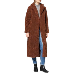 NA-KD Women's Oversized Teddy Coat - Brown