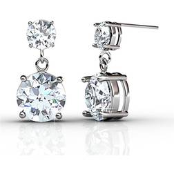 Cate & Chloe Jasmine Earrings - Silver/Transparent