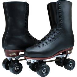 Chicago Men's Premium Lifestyle Leather and Suede Lined Quad Rink Roller Derby Skate - Black