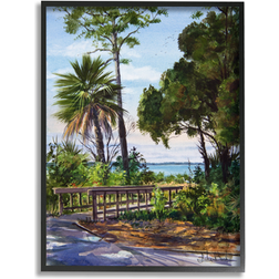 Stupell Tropical Boardwalk Landscape Black Framed Art 16x20"