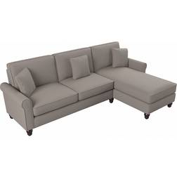 Bush Hudson Reversible Sectional Charcoal Gray Herringbone Sofa 102" 3 Seater