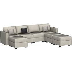 Belffin Modular Sectional U Shaped Grey Sofa 116.6"