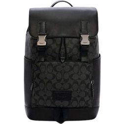 Coach Track Backpack In Signature Canvas - Gunmetal/Charcoal/Black