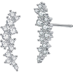 Genevive Stud Earrings - Silver/Transparent