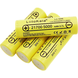 LiitoKala lii-50e 21700 Rechargeable Battery 5000mAh Compatible 5-pack