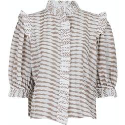 Neo Noir Chacha Graphic Blouse - Sand