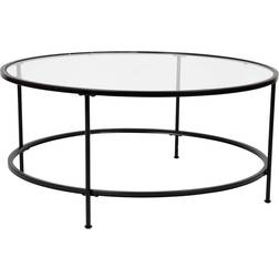 Flash Furniture Astoria Clear/Matte Black Coffee Table 35.2x35.2"