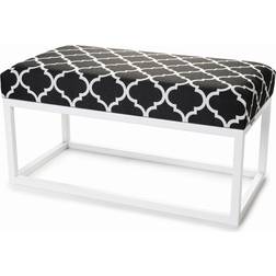 Rosalind Wheeler Malad Velvet Black/White Sofabank 100x50cm