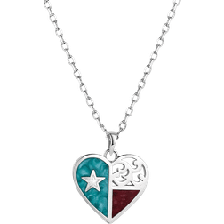 Montana Silversmiths Love for Texas Necklace - Silver/Turquoise/Red