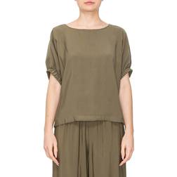 Melloday Boat Neck Dolman Top - Olive